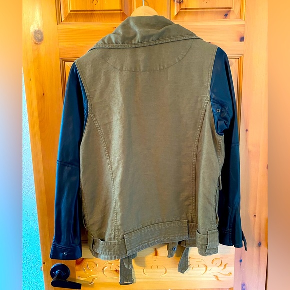 Wilfred Free Utility Jacket with Faux Leather Sleeves - Picture 2 of 6